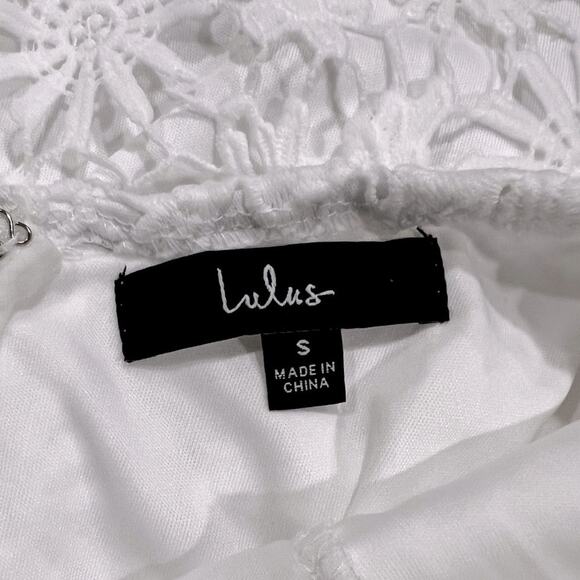 LULU’S Romance Language White Backless Lace Dress Size S - Picture 12 of 12